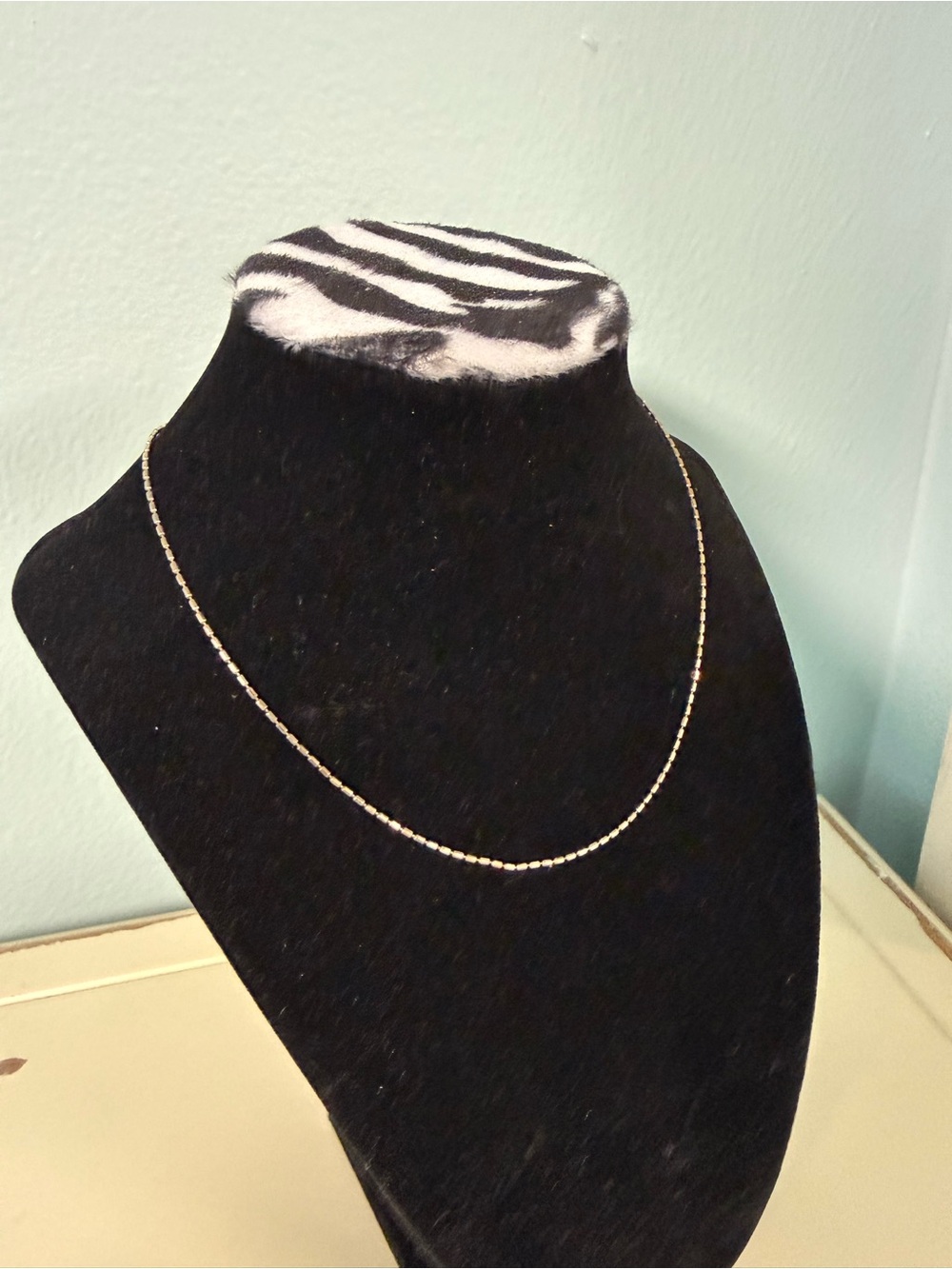 Italy 925 Sterling Silver Box Chain Necklace 15.5” Dainty Minimalist Layering